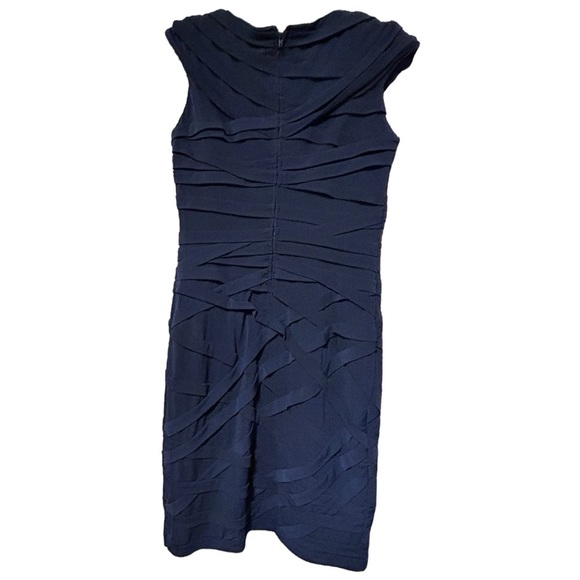 Tadashi Shoji Women’s Navy Tiered Ruffle Blue Sleeveless Formal Dress – Size PM - Picture 4 of 4